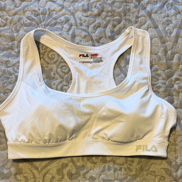 Fila White Mesh Sports Running Bra EUC - Picture 1 of 5